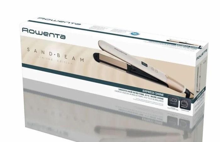 Випрямляч Rowenta Sand Beam, 45Вт, темп.режимів-8, 140-230С, кераміка, чорно-бронзовий