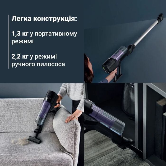 Пылесос Rowenta беспроводный X-PERT 5.80, 150Вт, конт пыль -0.44л, автон. раб. до 40мин, НЕРА, черный