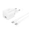 Зарядное устройство сетевое Belkin 25Вт USB-С PD PPS, кабель USB-С > USB-С, 1м, PVC, белый