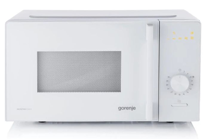 Микроволновая печь Gorenje, 20л, мех. управл., 700Вт, гриль, инвертор, белый