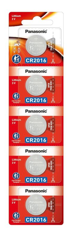 Батарейка Panasonic літієва CR2016 блістер, 5 шт.