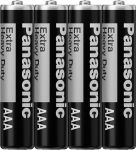 Батарейка Panasonic Extra Heavy Duty вугільно-цинкова AAA(R3) плівка, 4 шт.
