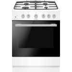 Плита Hansa газовая, 67л, 60x60см, чугун, газ контр., белый