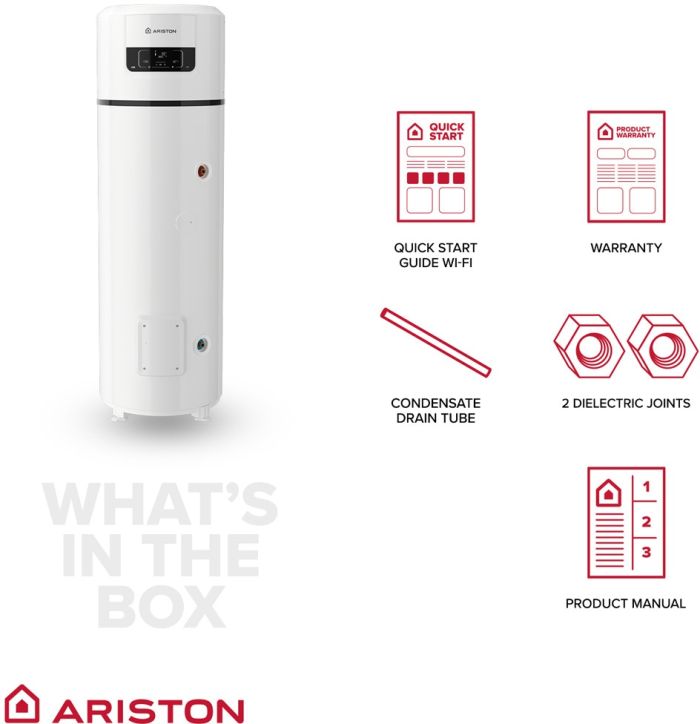 Водонагреватель с тепловым насосом Ariston NUOS PLUS S2 WI-FI 250 FS, 250 л, 1,8 кВт, эл. управление, A+, Франция, белый