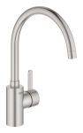 Змішувач кухонний Grohe Eurosmart Cosmopolitan, довж.виливу - 224мм, поворотний, одноважільний, супер сталь