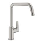 Змішувач для кухні Grohe Eurosmart, довж.виливу - 228мм, поворотний, 1важіль, супер сталь