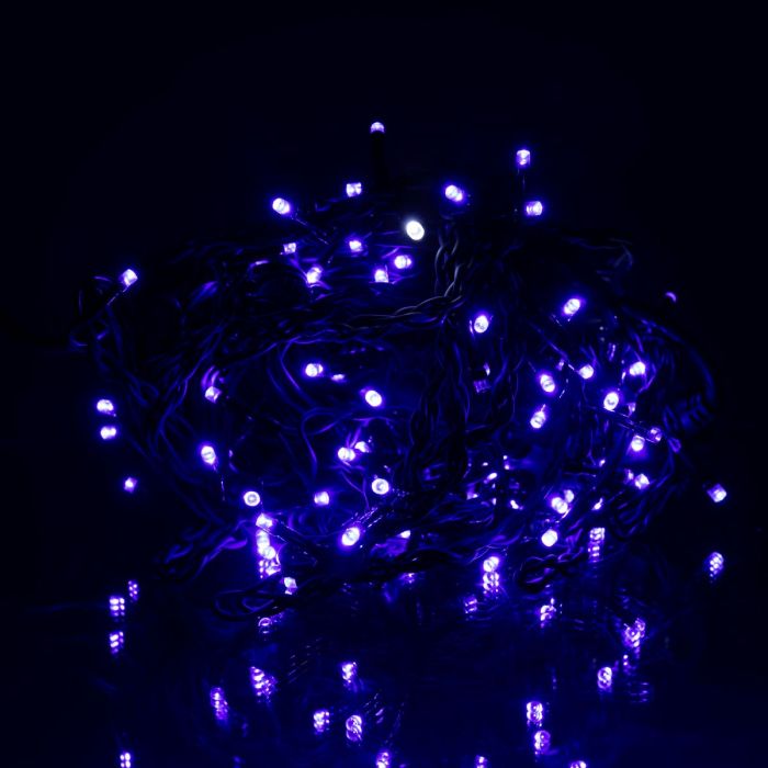 Новорічна гірлянда вулична Бахрома 6 м 105 LED чорний провід Синій 6МBBL