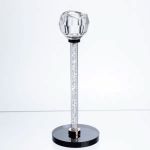 Скляний свічник Crystal Pillar 22см на стіл високий декоративний HP-7-26