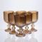 Набір келихів для вина 6 штук по 240 мл ребристих із товстого скла коричневий HP-19-224