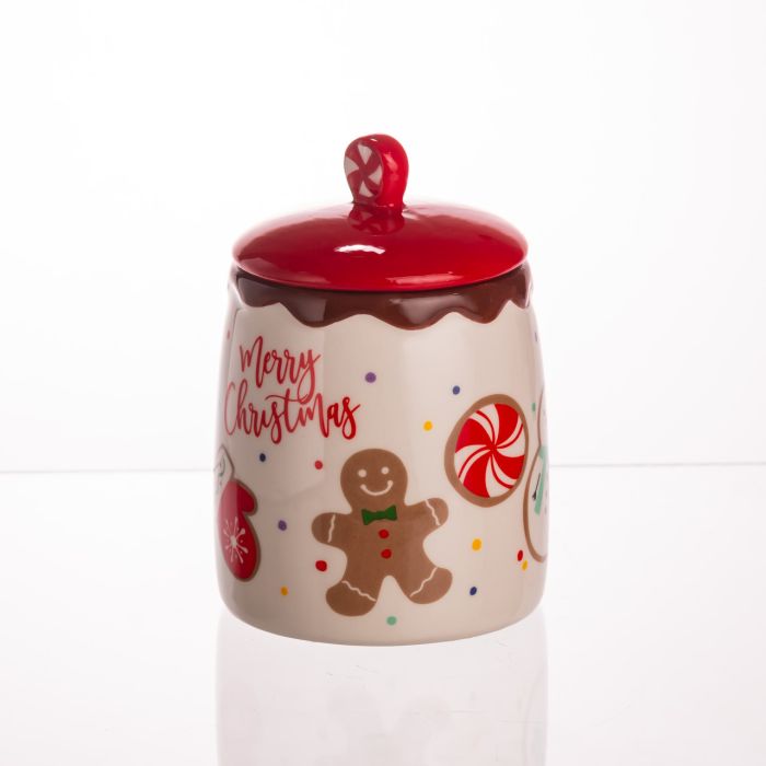 Банка для сипучих продуктів з кришкою з порцеляни 9×13 (см) Merry Christmas CR-1-42