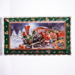 Сервірувальне новорічне блюдо для закусок з порцеляни Santa 30,5×17,5×2,5 (см) HP-SDHK-22