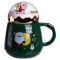 Чашка порцелянова з кришкою Christmas 400 (мл) Зелена Yiwu FM-CS-41A