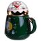 Чашка порцелянова з кришкою Christmas 400 (мл) Зелена Yiwu FM-CS-41A