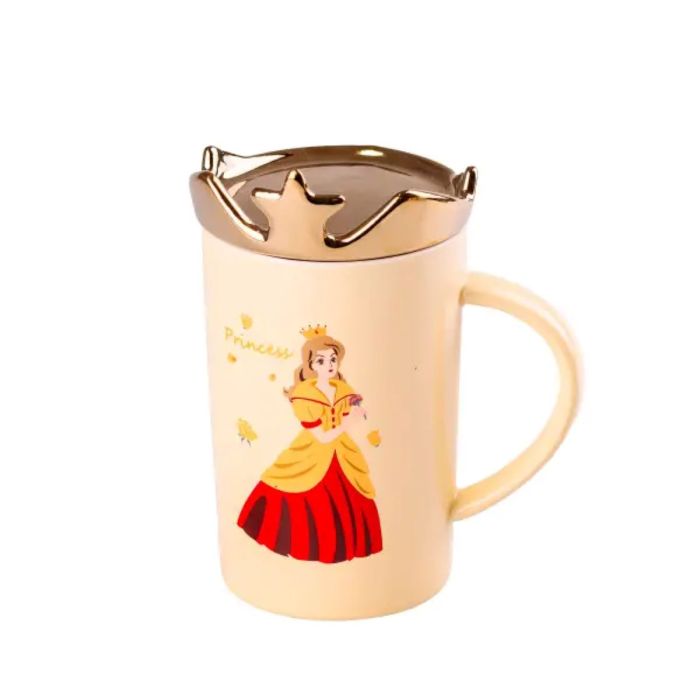 Чашка порцелянова Princess 400мл з кришкою Жовтий HPCYM0845Y