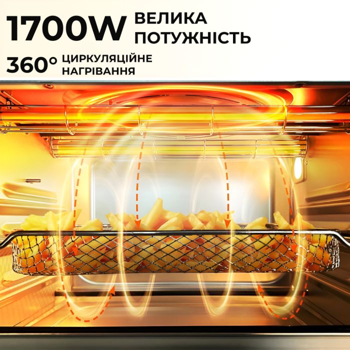 Духовка електрична Sokany з конвекцією на 50 л, 1700 Вт SK10011