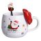 Новорічна порцелянова чашка з ложкою Merry Christmas 400 (мл) Червона Yiwu FM-CS-19A