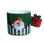 Чашка порцелянова новорічна Merry Christmas 400 (мл) Зелена Yiwu FM-CS-49GR