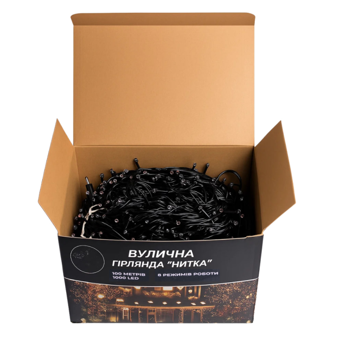 Гірлянда Різдвяна фея вулична 100 (м) 1000 LED чорний провід Мультиколор CF1000L100MBML
