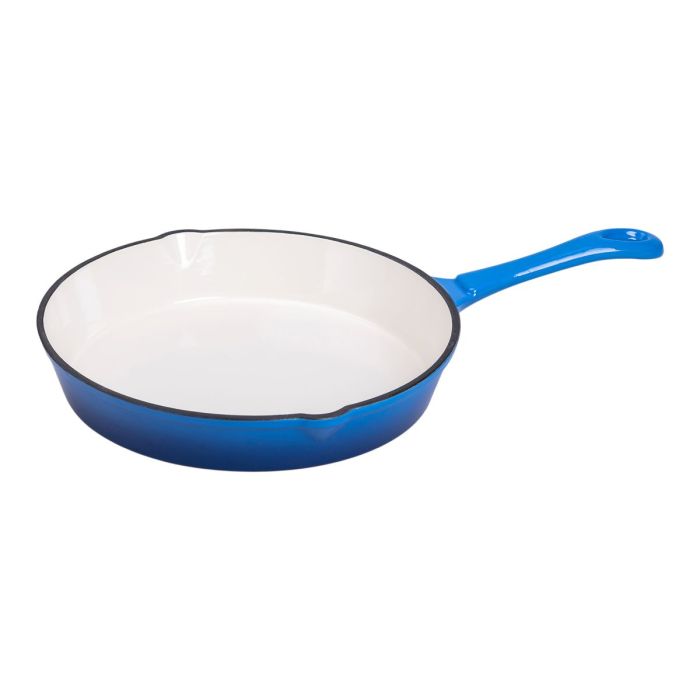 Набір чавунного посуду для приготування 3 каструлі та сковорода з емальованим покриттям Синій HP-1-8