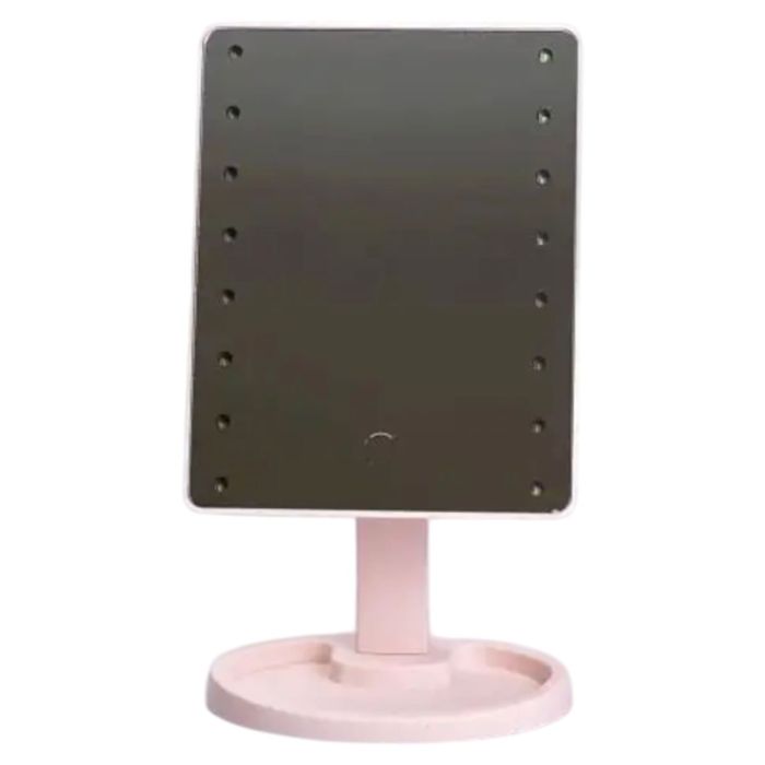 Дзеркало косметичне 21х16 см 16 LED Чорне HP-10-3AP