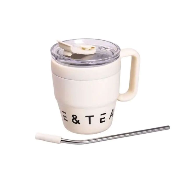 Термочашка Coffee & Tea з трубочкою бежева HP-14-23BE