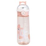 Пляшка для води 620 мл з трубочкою Рожева HP17300P