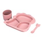 Дитячий набір силіконового посуду 3 предмети Рожевий HP34545P