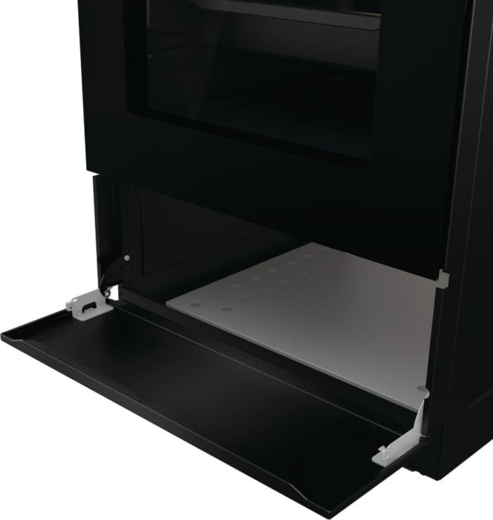 Плита Gorenje комбінована, 62л, 50x60см, дисплей, IconLed, емальовані, чорний 