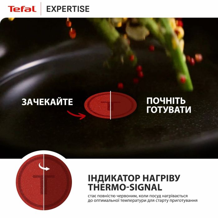 Сковорода для блинов Tefal Expertise, 25см, алюминий, бакелит, черный