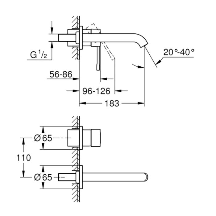 Змішувач для раковини Grohe Essence, на 2 отвори M-розміру