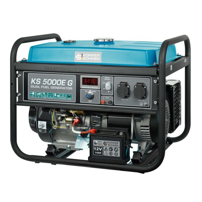 Генератор газо-бензиновый Konner&Sohnen KS 5000E G, 230В, 4.5кВт, электростартер, 77.0кг