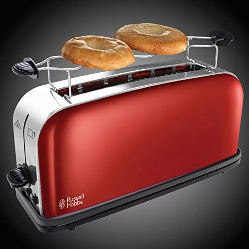 Тостер Russell Hobbs Classic 1100Вт, длинные слоты, металл, красный