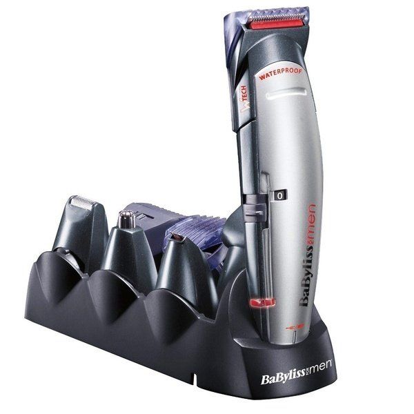 Набір для стрижки Babyliss, для голови, вусів, бороди,носа і тіла, мережа+акум., насадок-10, сріблястий