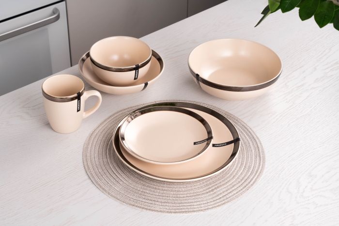 Тарелка суповая Ardesto Liguria Cream, 20см, керамика, кремовый
