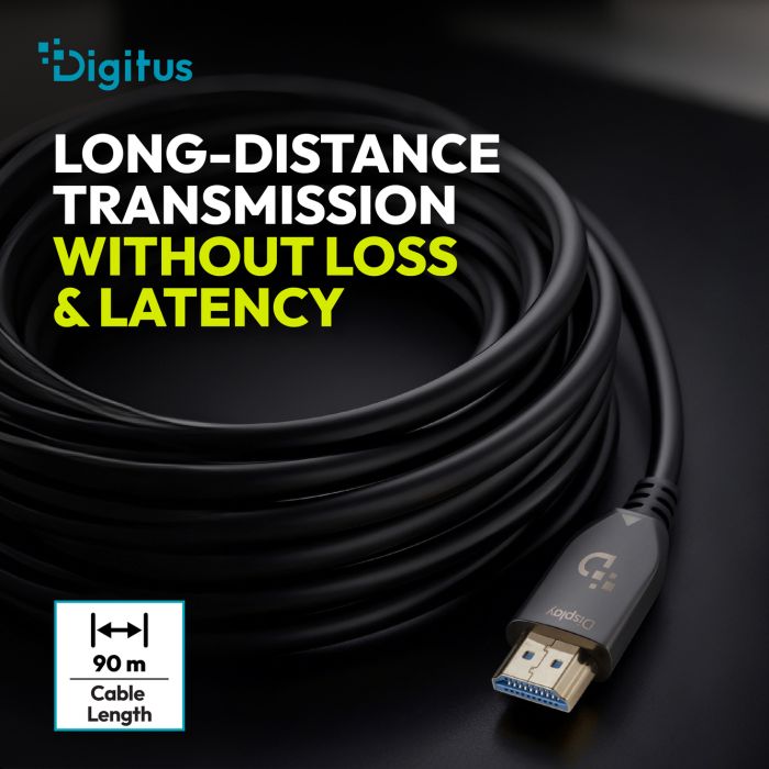 Кабель DIGITUS HDMI UHD 8K, AOC hybrid-fiber, type A M/M, 50м, черный