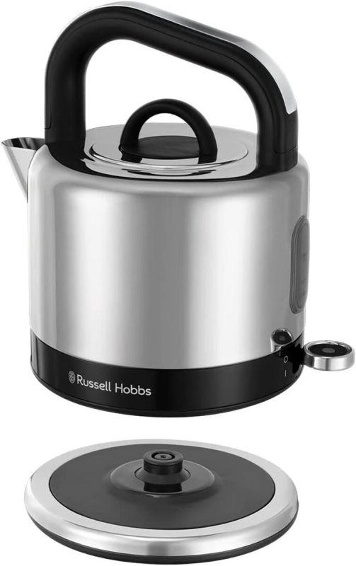 Електрочайник Russell Hobbs Distinctions Ocean 1.5л, Strix, метал, сріблясто-чорний