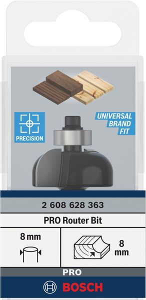 Фреза галтельная профильная Bosch Professional Std S8 R8 D28.7 L13