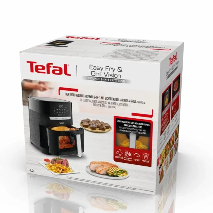 Мультипечь Tefal Easy Fry&Grill Vision Window, 1550Вт, чаша-4.2л, сенсорное управл., с окошком, пластик, черный