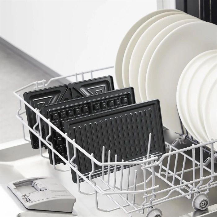 Мультимейкер Tefal UltraCompact 3in1 700Вт, тефлон, 3 пластины, корпус-металл, черно-серый