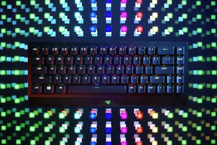 Клавіатура механічна Razer BlackWidow V3 Mini HyperSpeed 68key, Green Switch, USB-A/WL/BT, EN/RU, RGB, чорний