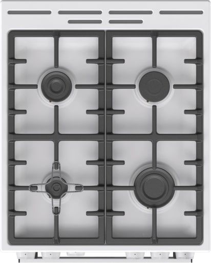 Плита Gorenje газовая, 67л, 50x60см, дисплей, IconLed, чугун, белый