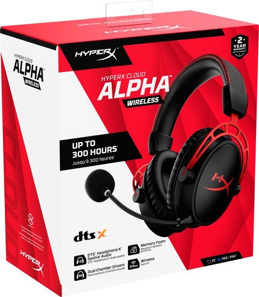 Гарнітура ігрова HyperX Cloud Alpha WL/USB-A, чорно-червоний