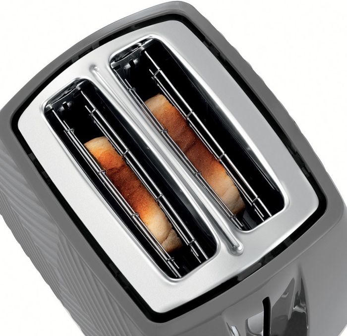 Тостер Russell Hobbs GrooWe 2 Slice 850Вт, підігрів, розморожування, пластик, сірий