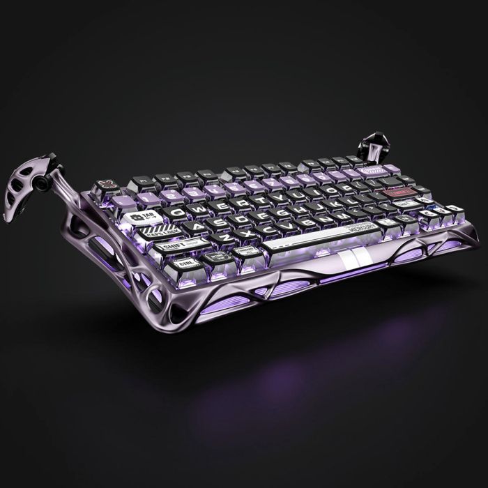 Клавиатура магнитная GravaStar Mercury V75 Pro 80keys, GravaStar x Gateron Jade Gaming, USB-A, 8k, RGB, Iron Purple