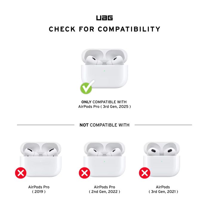 Чехол UAG для AirPods Pro (Gen 3, 2025), Plasma, Black