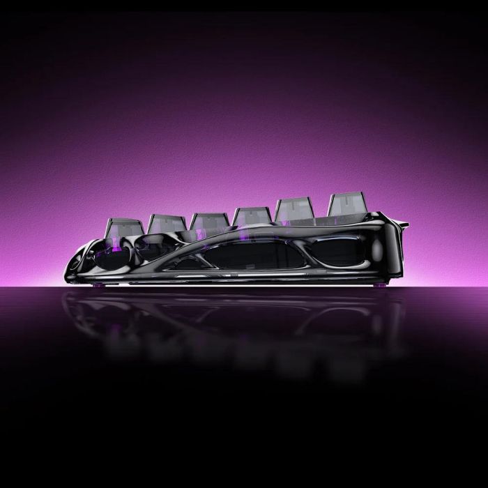 Клавиатура магнитная GravaStar Mercury V75 Lite 75keys, Blackcore, USB-A, Transparent Black