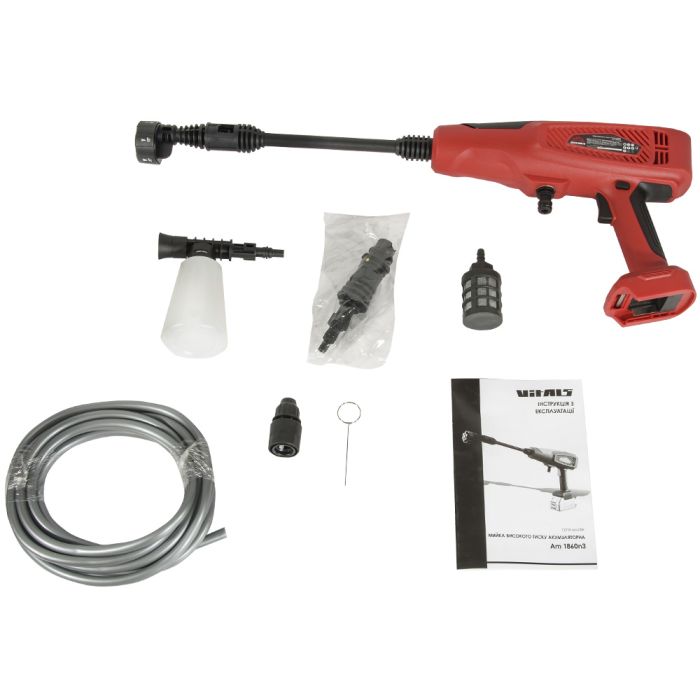 Мінімийка високого тиску акумуляторна Vitals Master Am 1860n3 350Вт 18В 60бар 180л/год 2кг без АКБ та ЗП