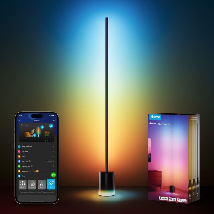 Торшер умный Govee H607C Floor Lamp 2, 1725Lm, RGBICWW, WI-FI/Bluetooth, черный