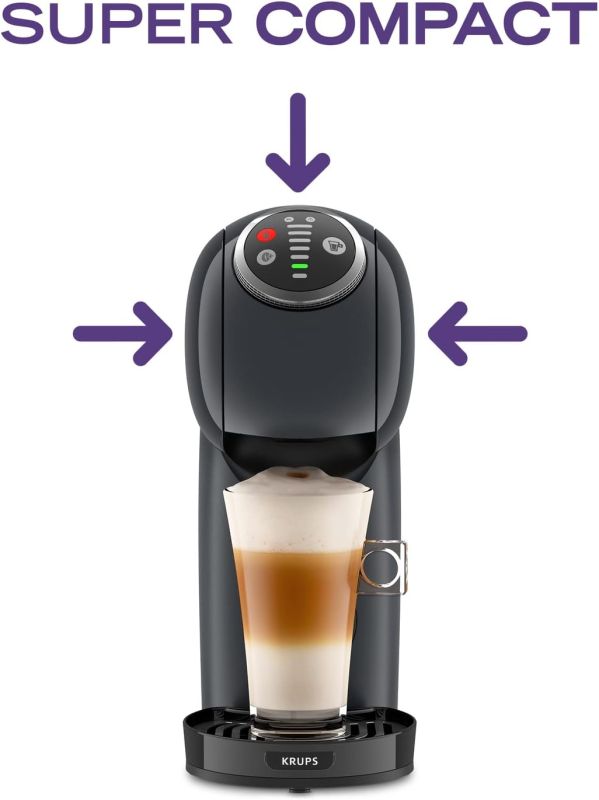 Кофеварка Krups капсульная Dolce Gusto Genio S Plus 0.8л, капсулы, сенсорное управление, темно-серый