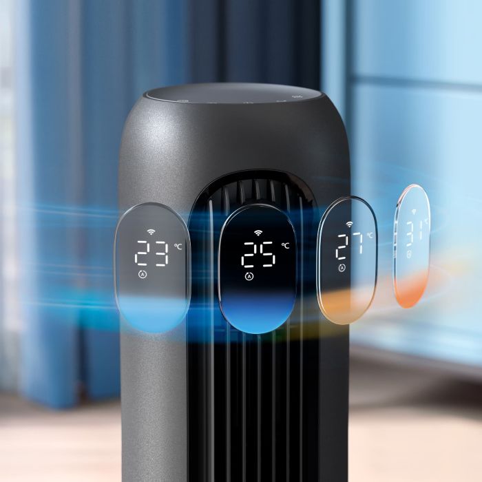 Вентилятор Philips колонний Series 7000, 30Вт, пульп ДУ, режим " Бриз", сенсорний дисплей, таймер, темно-сірий